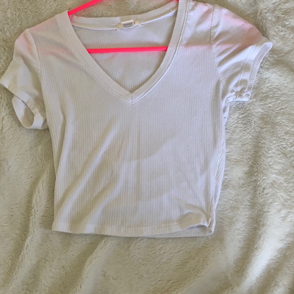 Ribbed short sleeve crop top